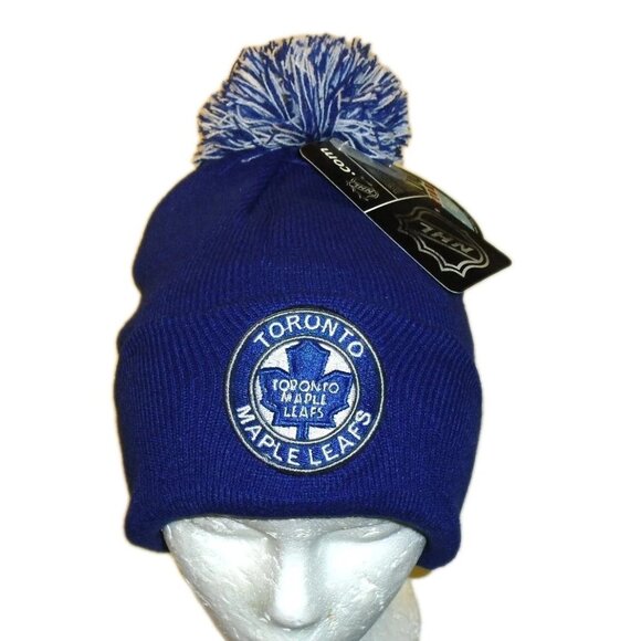Toronto Maple Leafs Mens Zepyr Cuff Pom Beanie Blue Winter Hat Cap New T… - Picture 1 of 2